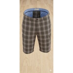 Merona Plaid Flat Front Shorts Mens 46 Brown Checked Gorpcore Dad Core Casual